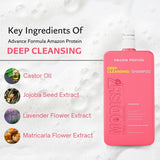 Amazon Protein Deep Cleansing Shampoo, Professional pH Balancer, 33.81 fl oz, Pink 1000 ml For Pofessional Use Only