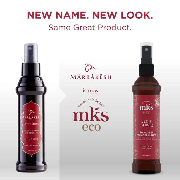 MKS eco Let It Shine Hair Mist and Hairspray, Original Scent, With Moroccan Argan Oil and Hemp Seed Oil, For All Hair Types (4 fl oz / 118 ml)