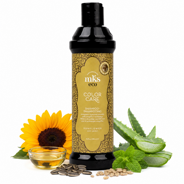 MKS eco Color Care Shampoo 296ml Sunflower Scent – Protect Prolong Hair Color Add Shine with Moroccan Argan Oil Hemp Seed Oil – Vegan Sulfate Free Cruelty Free Daily Use