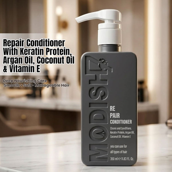 Repair Conditioner with Keratin Protein, Argan Oil, Coconut Oil & Vitamin E | Deep Nourishing & Damage Repair Conditioner for Dry, Frizzy & Damaged Hair | Smooth & Shine | 350 ml