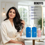 Amazon Protein Anti Dandruff Shampoo & Conditioner 350ml Each + Modish7 Hair Serum 100ml | Flake Control, Scalp Care & Frizz-Free Shine | Hair Care Combo