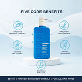 Amazon Protein Anti Dandruff Shampoo 350 ml | Soothes Dry Scalp | Reduces Flakes & Itchiness | Protein-Enriched Formula | For All Hair Types | Anti-Pelliculaire Shampoo