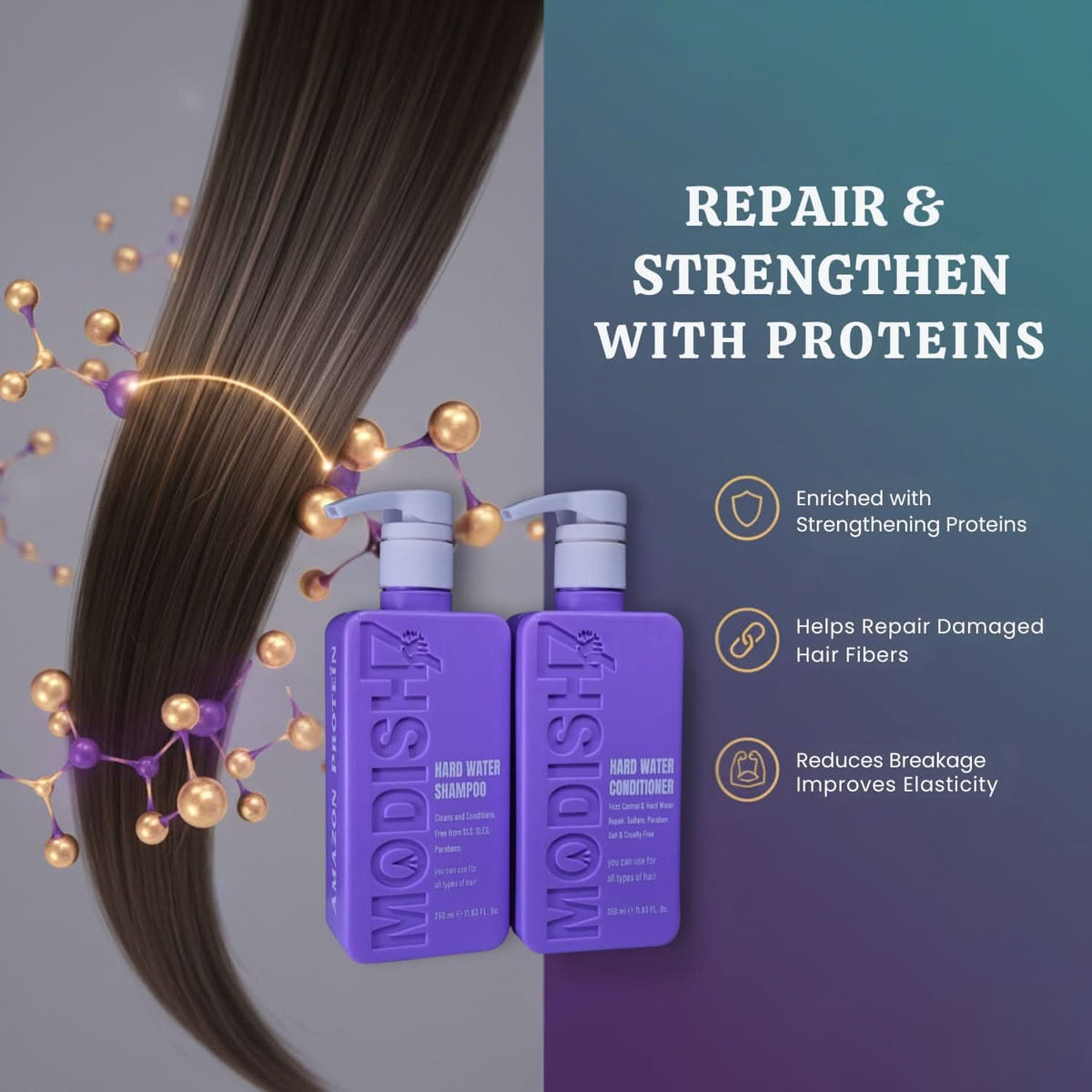 Modish7 Hard Water Shampoo & Conditioner Combo 350ml, product angle 8