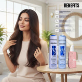 Amazon Protein Keratin Shampoo & Conditioner 300ml Each + Modish7 Hair Serum 100ml | Sulfate-Free Smoothening, Frizz Control & Shine Boost | Hair Care Combo