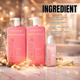 Amazon Protein Keratin Shampoo & Conditioner 1000ml Each + Modish7 Hair Serum 100ml | Sulfate-Free Frizz Control, Smooth & Shiny Hair | Professional Hair Care Combo