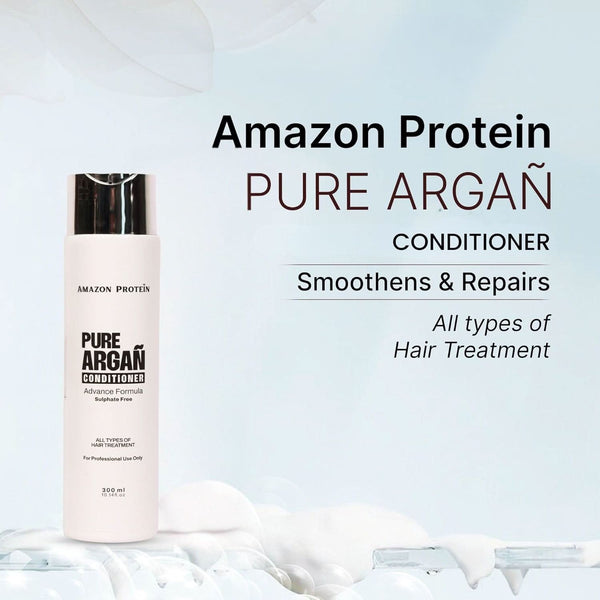 Amazon Protein Pure Argan Conditioner, Sulphate Free Advanced Nourishing Formula, Deep Hydration & Frizz Control for Dry, Damaged & Treated Hair, Professional Hair Care for All Hair Types, 300ml