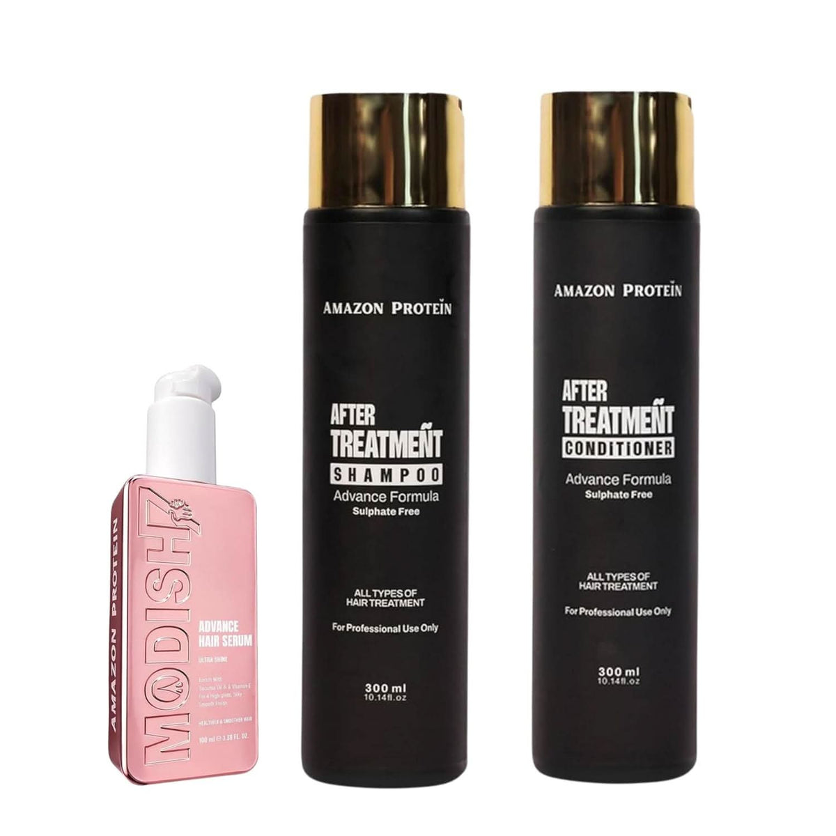 Amazon Protein Argan Oil Shampoo & Conditioner 300ml Each + Argan Oil 50ml | Sulfate-Free Frizz Control, Deep Nourishing & Shine Boost | Hair Care Combo