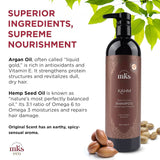 MKS eco Kahm Smoothing Shampoo 739ml Original Scent – Cleanse Moisturize Repair Hair with Moroccan Argan Oil Hemp Seed Oil Vegetable Keratin – Vegan Sulfate Free Cruelty Free