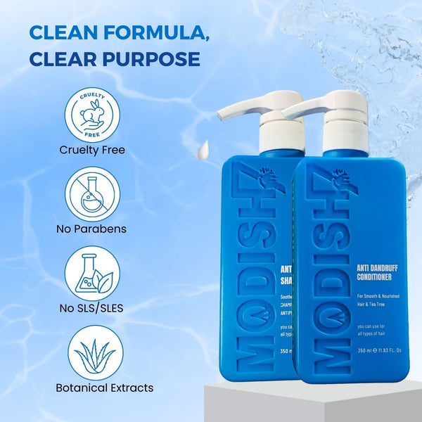 Amazon Protein Anti Dandruff Shampoo & Conditioner Combo 350 ml Each | Hydrating & Repairing Hair Care | Reduces Dandruff, Dryness & Frizz | Protein-Enriched | For Men & Women