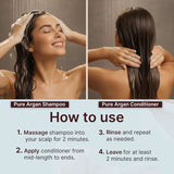 Amazon Protein Pure Argan Oil Shampoo & Conditioner Combo (300ml Each) | Sulphate Free Advanced Repair Formula | Deep Nourishing, Frizz Control & Hair Strengthening | Suitable for All Hair Types | Salon & Professional Use