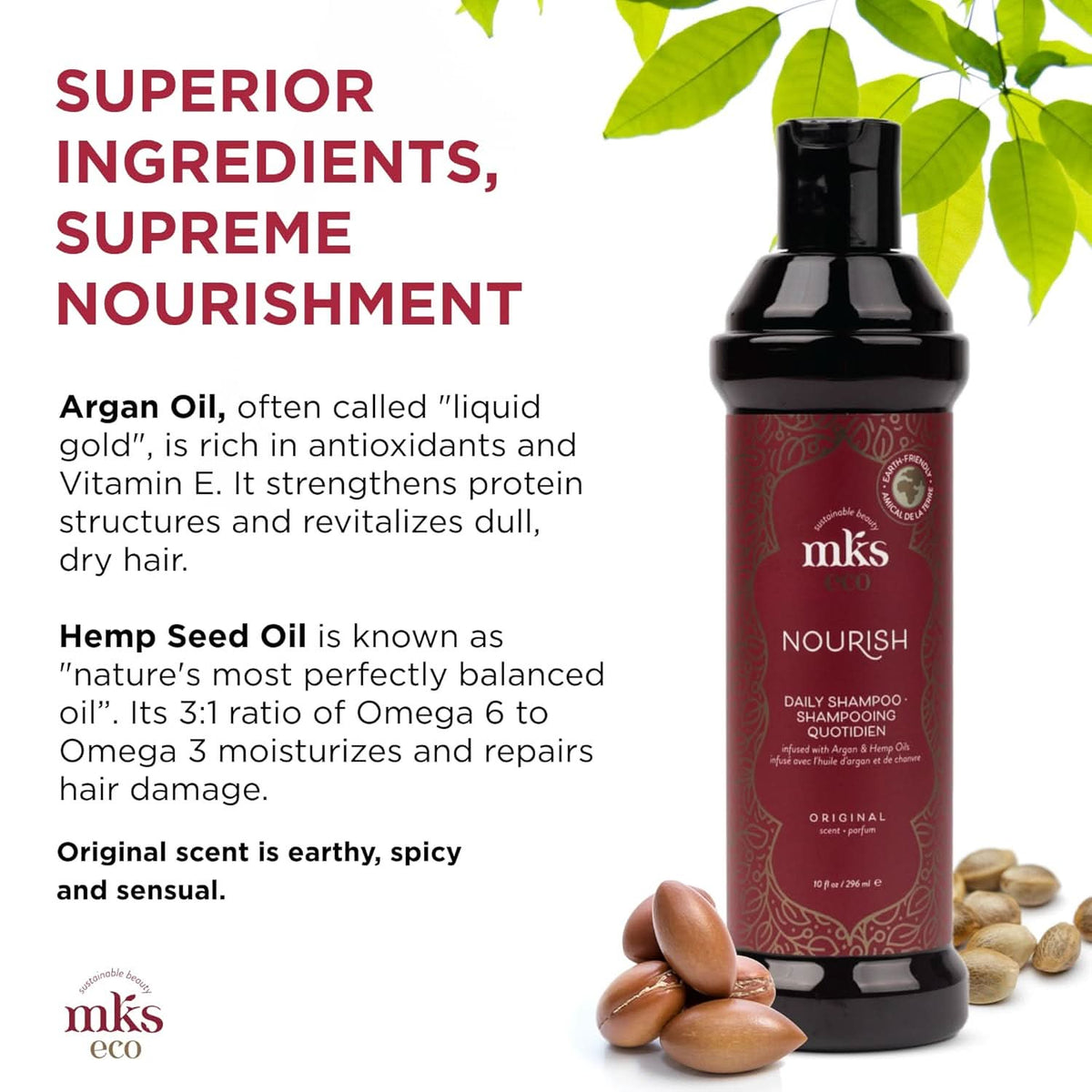 MKS eco Nourish Daily Shampoo 296ml, product angle 7