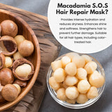 Amazon Protein Macadamia S.O.S Hair Repair Mask, Natural Oil with Hyaluronic Acid and Argan Oil, Professional Formula, 500g/16.91 FL. Oz.