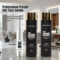 Amazon Protein Hair Care Combo – Sulphate Free Shampoo (300ml) + Conditioner (300ml) + Argan Oil (50ml) | Advanced Repair for Dry, Damaged & Chemically Treated Hair | Deep Nourishment, Frizz Control & Shine Boost | Salon Care