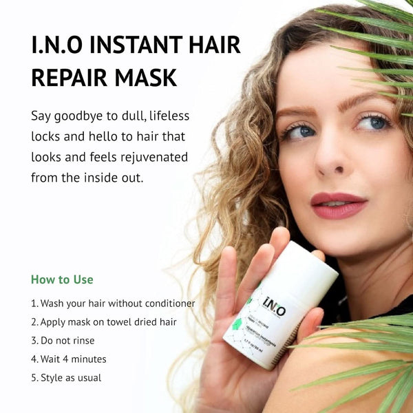 INO Leave-In Repair Mask 1.7 oz / 50 ml | leave-in hair mask | hair repair treatment | deep conditioning mask | damaged hair repair | hair mask for dry hair (Pack of 1)