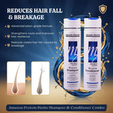 Amazon Protein Biotin Shampoo & Conditioner Combo 300ml | Professional Hair Care with Biotin | Smooth, Strong & Healthy Looking Hair | For Men & Women