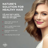 MKS eco Oil Light - Hair Styling Elixir - Moroccan Argan Oil, Hemp Seed Oil - Ideal for Fine Hair - Moisturize, Nourish Hair & Control Frizz - Vegan & Cruelty Free (2 fl oz 60 ml)