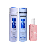 Amazon Protein Keratin Shampoo & Conditioner 300ml Each + Modish7 Hair Serum 100ml | Sulfate-Free Smoothening, Frizz Control & Shine Boost | Hair Care Combo