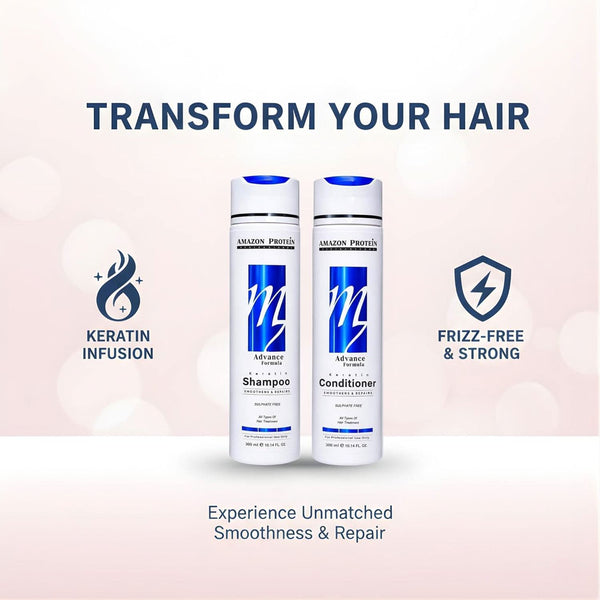 Amazon Protein Advanced Formula Keratin Shampoo & Conditioner Combo Smoothing,Professional Hair Treatment, For Stronger Hair | Controls Hair Fall |For Men & Women