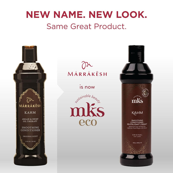 MKS eco KAHM Smoothing Conditioner – Detangling & Moisturizing Hair Conditioner with Moroccan Argan Oil, Hemp Seed Oil & Vegetable Keratin – Repairs, Softens & Smooths Hair – Vegan & Cruelty-Free, 10 fl oz (296 ml)