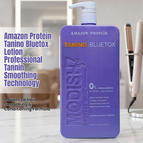 Amazon Protein Tanino Bluetox Hair Smoothing Lotion 1000ml | Tannin Technology Formula with Keratin & Proteins | Frizz Control, Shine & Strength | Professional Hair Repair Treatment | For All Hair Types