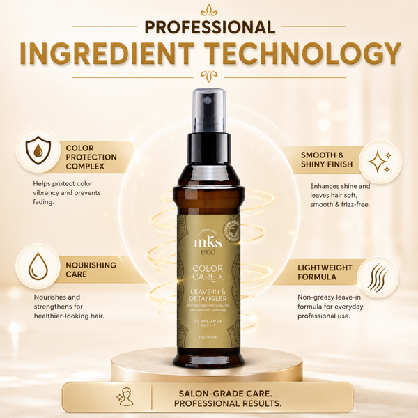 MKS Eco Color Care X Leave In & Detangler Sunflower Scent 4 fl oz / 118 ml | hair spray hair anti-frizz leave-in spray hair care for colored hair | UNDER 1799 |