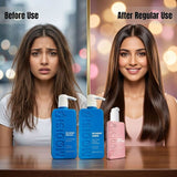 Amazon Protein Anti Dandruff Shampoo & Conditioner 350ml Each + Modish7 Hair Serum 100ml | Flake Control, Scalp Care & Frizz-Free Shine | Hair Care Combo