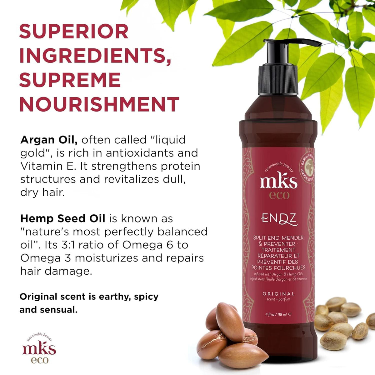 MKS eco Endz Split End Mender & Preventer 118ml, product angle 7