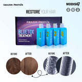 Amazon Protein Bluetox Monodoes KIT Hair Treatment Kit, 4-Step Professional Straightening System 480ml