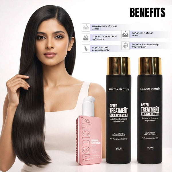 Amazon Protein Argan Oil Shampoo & Conditioner 300ml Each + Argan Oil 50ml | Sulfate-Free Frizz Control, Deep Nourishing & Shine Boost | Hair Care Combo
