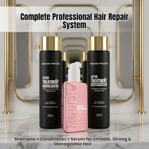 Amazon Protein Argan Oil Shampoo & Conditioner 300ml Each + Argan Oil 50ml | Sulfate-Free Frizz Control, Deep Nourishing & Shine Boost | Hair Care Combo