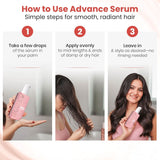 Advance Hair Serum with Macadamia Oil & Vitamin E, Ultra Shine Anti-Frizz Formula, Smooth & Silky Finish for Dry, Damaged & Frizzy Hair, Lightweight Professional Hair Care, 100ml