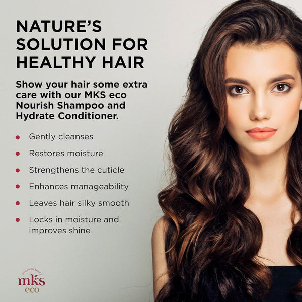 MKS eco Nourish Shampoo & Hydrate Conditioner Combo, Original Scent (10 fl oz / 296 ml Each) | Moroccan Argan Oil & Hemp Seed Oil | Vegan, Cruelty-Free Hair Care