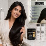 Amazon Protein Morocco Golden Hair Mask 500g + Argan Oil Shampoo & Conditioner 300ml Each | Deep Repair, Hydration & Frizz Control | Sulfate-Free Hair Care Combo
