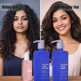 Amazon Protein Shea Butter Shampoo & Conditioner 350ml Each + Modish7 Hair Serum 100ml | Deep Moisture, Frizz Control & Shine Boost | Hair Care Combo