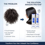 Amazon Protein Advanced Formula Keratin Shampoo & Conditioner Combo Smoothing,Professional Hair Treatment, For Stronger Hair | Controls Hair Fall |For Men & Women