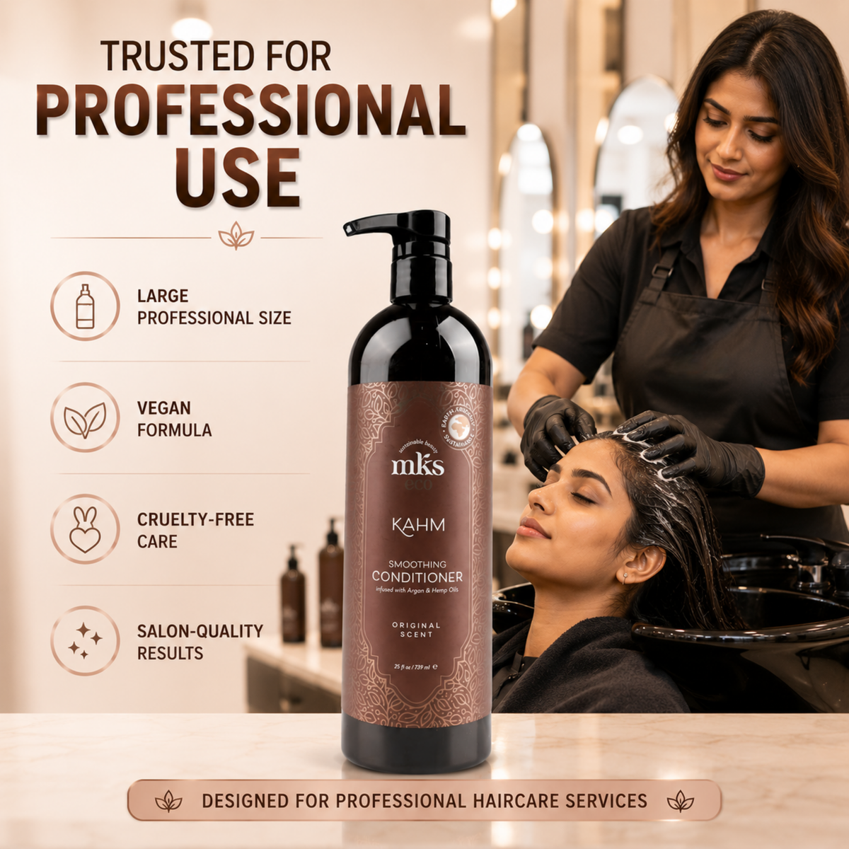 MKS eco Kahm Smoothing Conditioner, product angle 3