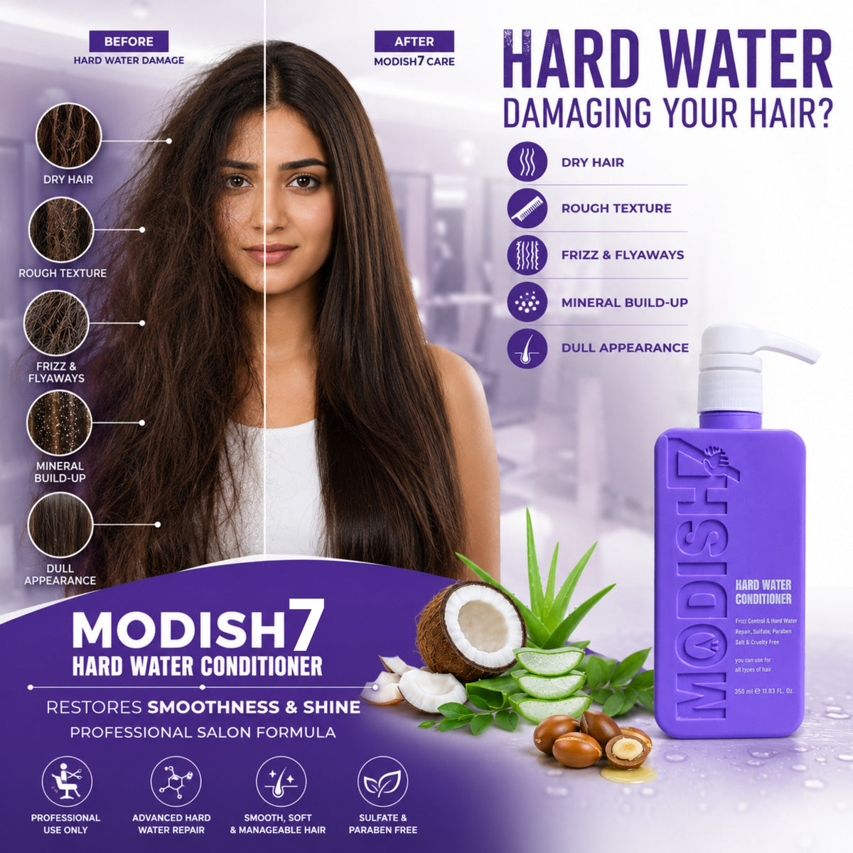 Modish7 Hard Water Conditioner, product angle 3
